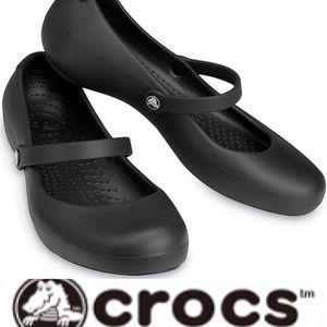 CROCS Women's Black Mary Jane Clogs